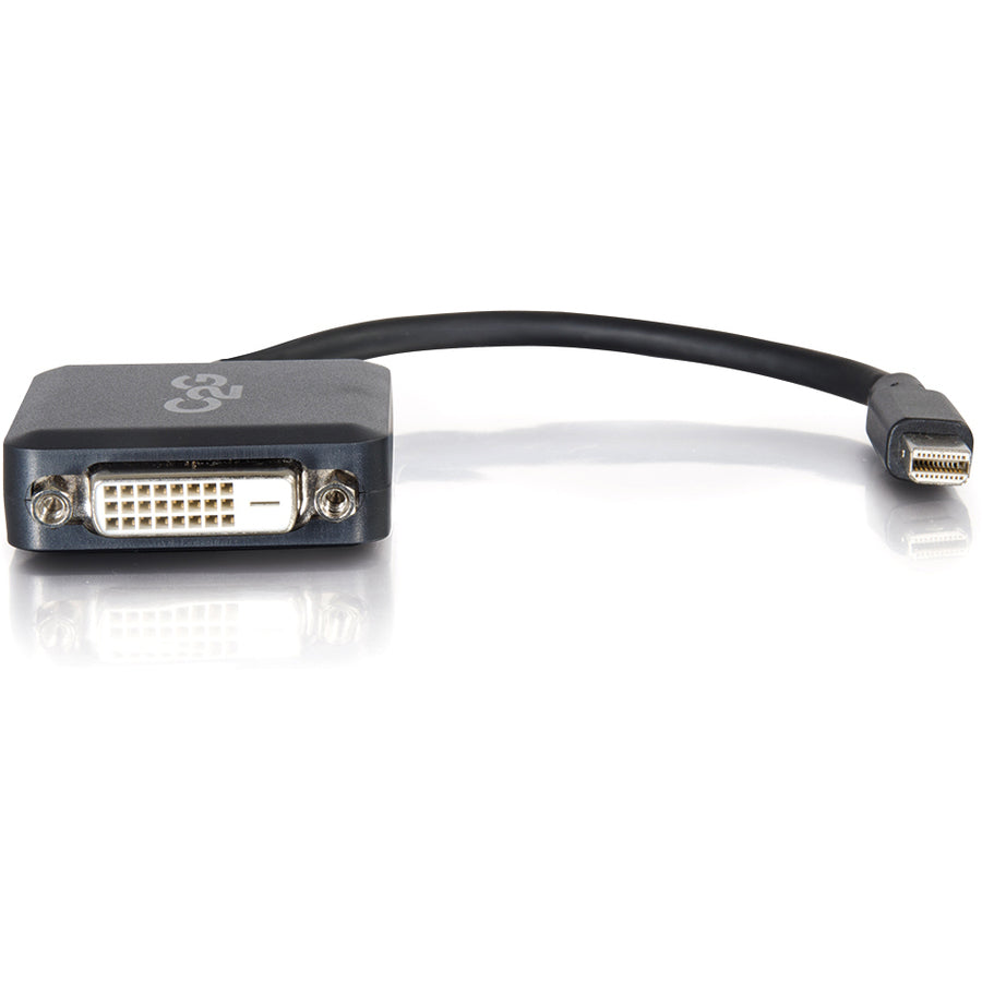 Adaptateur convertisseur Mini DisplayPort mâle vers DVI-D femelle à liaison unique C2G 8 pouces - Noir 54311
