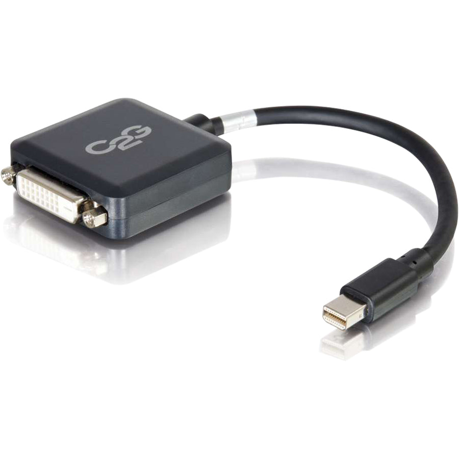 Adaptateur convertisseur Mini DisplayPort mâle vers DVI-D femelle à liaison unique C2G 8 pouces - Noir 54311