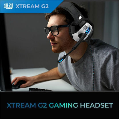 Casque de jeu USB stéréo Adesso avec microphone XTREAM G2