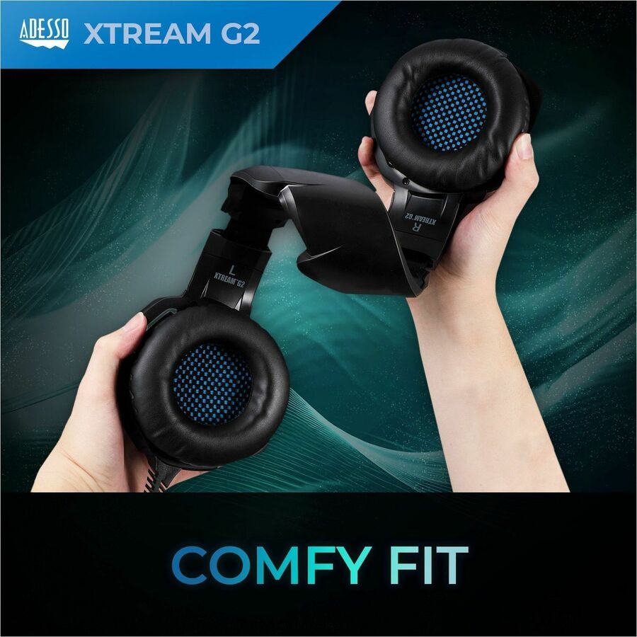 Casque de jeu USB stéréo Adesso avec microphone XTREAM G2