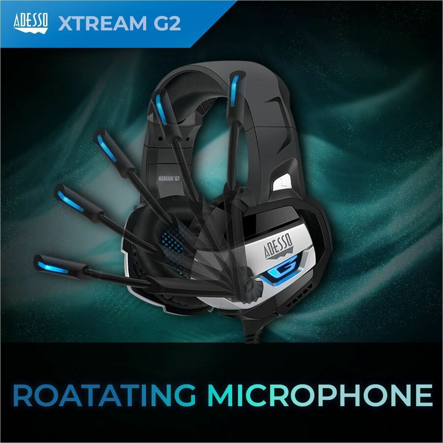 Casque de jeu USB stéréo Adesso avec microphone XTREAM G2