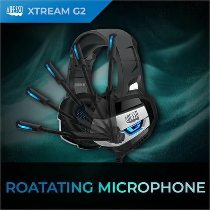 Casque de jeu USB stéréo Adesso avec microphone XTREAM G2