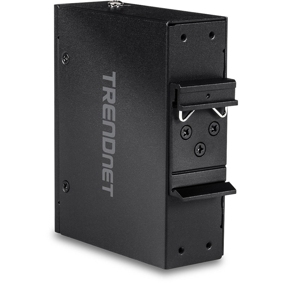 TRENDnet Extendeur PoE+ Gigabit industriel, TI-E100, PoE à port unique, Power Over Ethernet, prend en charge PoE (15,4 W) et PoE+ (30 W), s'étend sur 100 m, met en cascade 2 unités pour une distance jusqu'à 300 m (984 pi), IP30 TI-E100