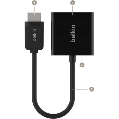 Belkin HDMI to VGA + 3.5mm Audio Adapter, M/F, 1080p F2CD058