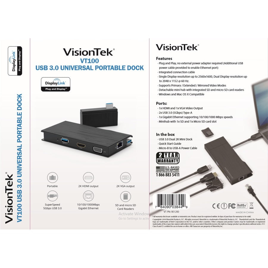 VT100 Dual Display USB3.0 Dock 901200