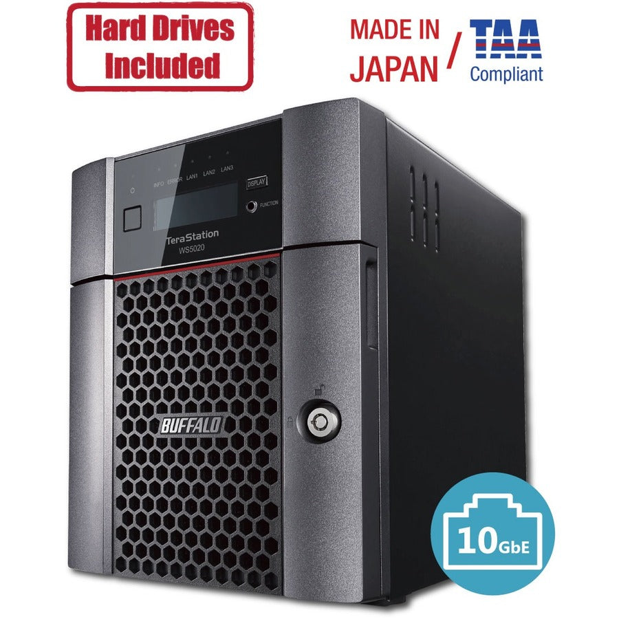 BUFFALO TeraStation WS5420 Serveur de bureau Windows IoT 2019 NAS 4 baies Disques durs 16 To inclus WS5420DN16S9