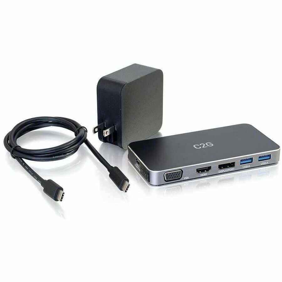 Station d'accueil double écran 7 en 1 USB-C C2G pour ordinateurs portables C2G54477
