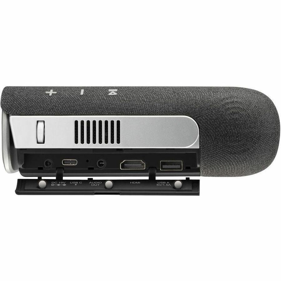Projecteur LED portable ViewSonic M1X avec support intelligent, haut-parleurs Harman Kardon, batterie intégrée, distorsion trapézoïdale H/V, réglage des 4 coins, Bluetooth, Wi-Fi, USB-C, USB A alimenté M1X