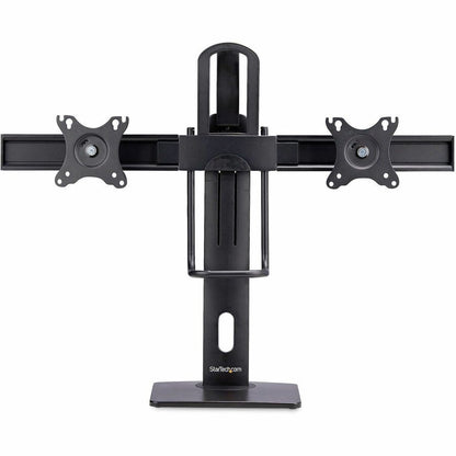 StarTech.com Support de bureau pour écran double avec barre transversale pour écrans de 27 pouces, capacité maximale de 12 kg, montage VESA 75 x 75/100 x 100, réglage de la hauteur sans outil 2MC1S-MONITOR-STAND