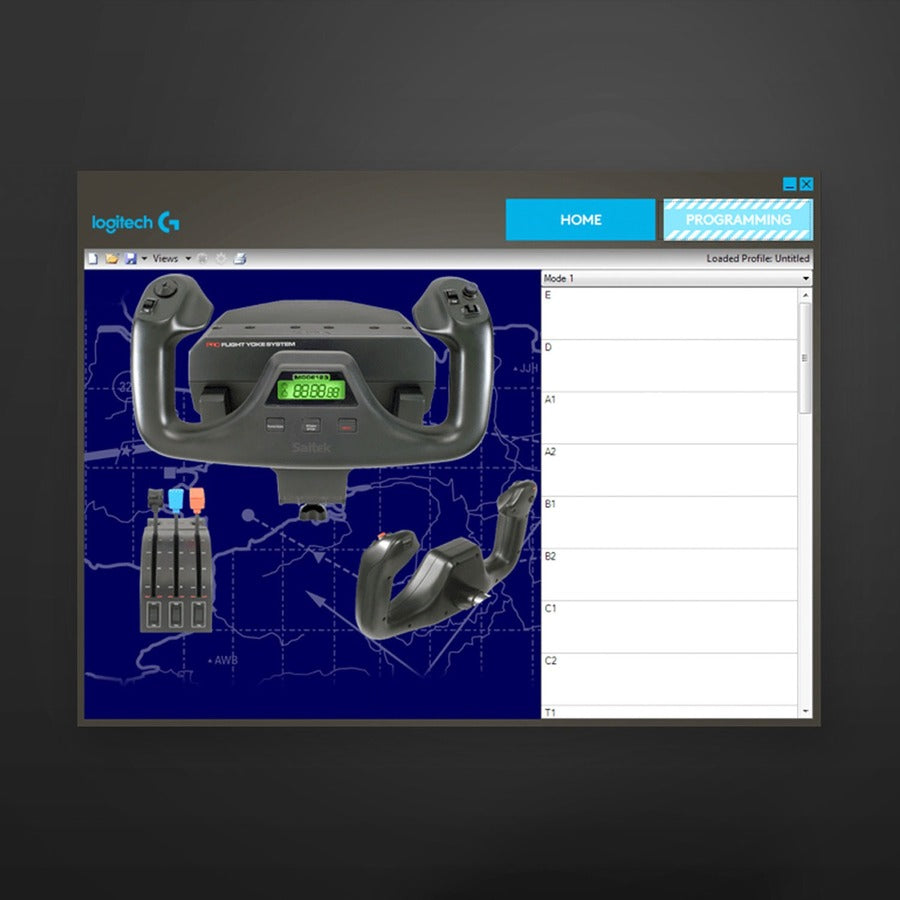 Système de joug de vol Saitek Simulation professionnelle Joug et quadrant d'accélérateur 945-000023
