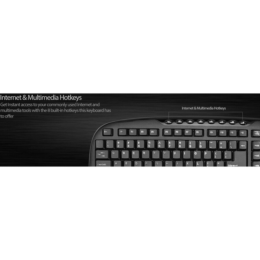 Adesso WKB-1330CB - Ensemble clavier et souris de bureau sans fil 2,4 GHz WKB-1330CB