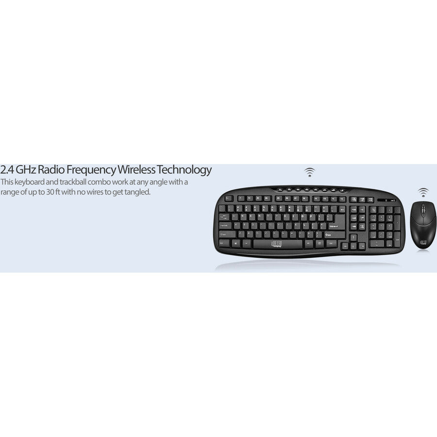 Adesso WKB-1330CB - Ensemble clavier et souris de bureau sans fil 2,4 GHz WKB-1330CB