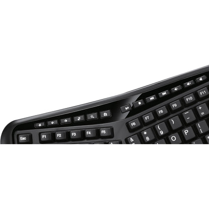Adesso 2.4GHz Wireless Ergonomic Touchpad Keyboard WKB-4500UB