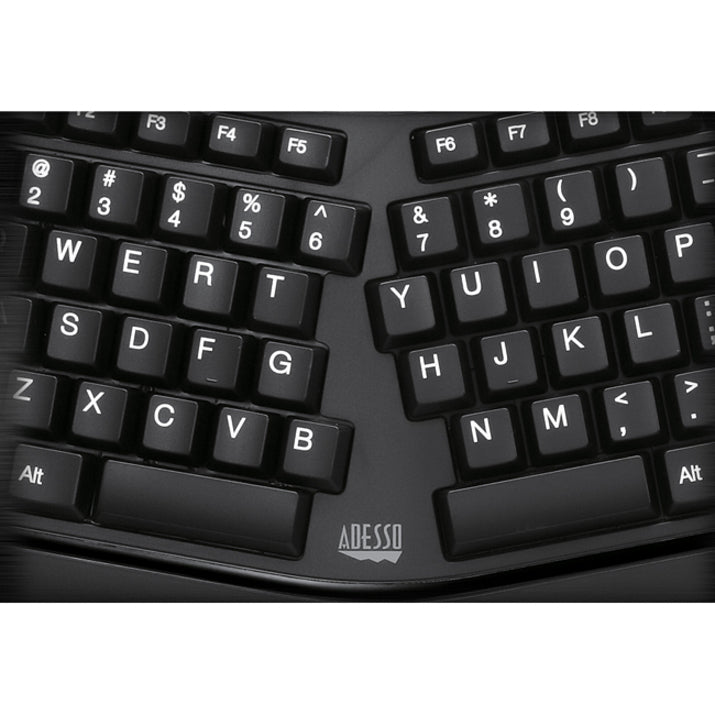Adesso 2.4GHz Wireless Ergonomic Touchpad Keyboard WKB-4500UB