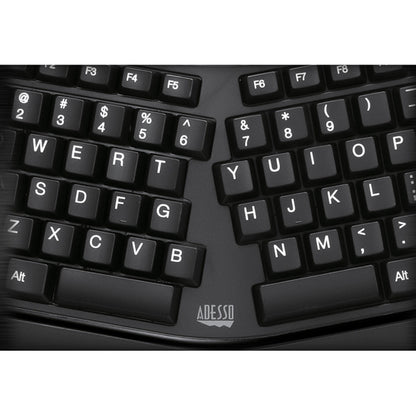 Adesso 2.4GHz Wireless Ergonomic Touchpad Keyboard WKB-4500UB