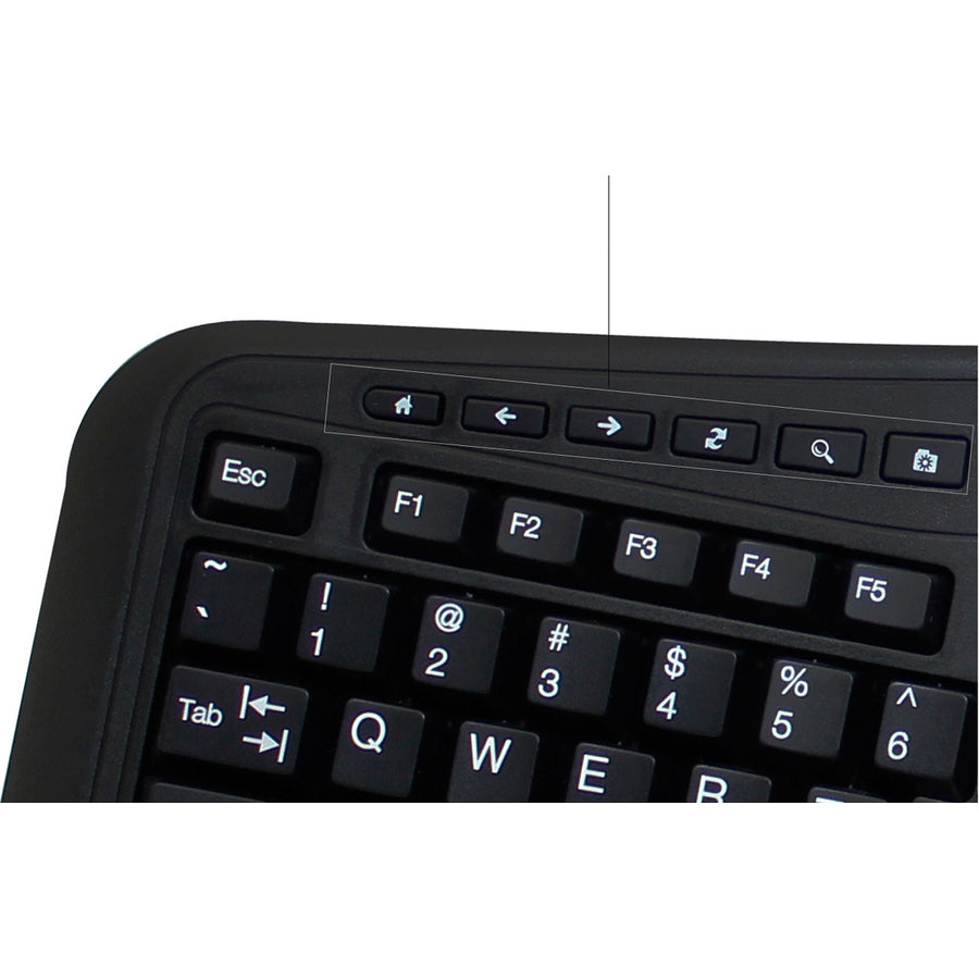 Adesso 2.4GHz Wireless Ergonomic Touchpad Keyboard WKB-4500UB