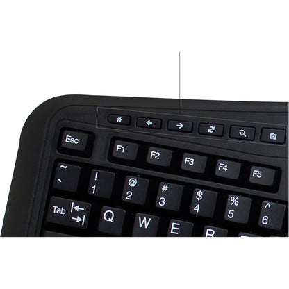 Adesso 2.4GHz Wireless Ergonomic Touchpad Keyboard WKB-4500UB