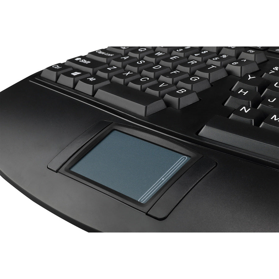 Adesso 2.4GHz Wireless Ergonomic Touchpad Keyboard WKB-4500UB