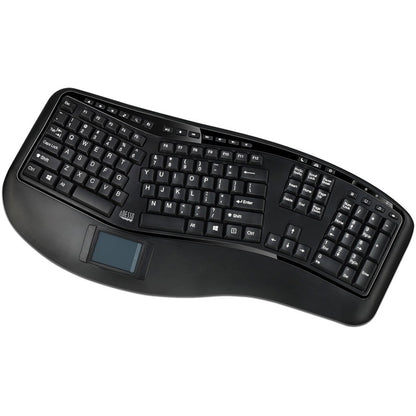 Adesso 2.4GHz Wireless Ergonomic Touchpad Keyboard WKB-4500UB