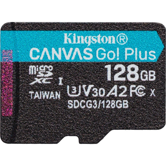 Carte microSDXC Kingston Canvas Go! Plus SDCG3 128 Go Classe 10/UHS-I (U3) SDCG3/128GBSP