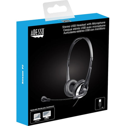 Casque filaire USB Adesso avec microphone intégré XTREAM P2