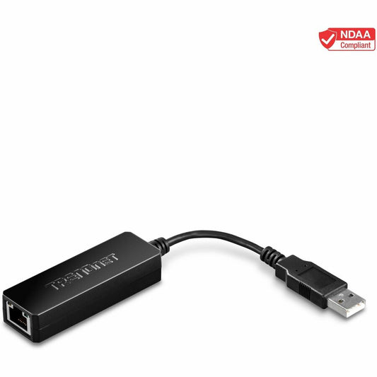 Adaptateur USB 2.0 vers Fast Ethernet TRENDnet, compatible avec Windows et Mac OS, chipset ASIX AX88772A, rétrocompatible avec USB 1.0 et 1.0, vitesses Ethernet duplex intégral de 200 Mbps, noir, TU2-ET100 TU2-ET100