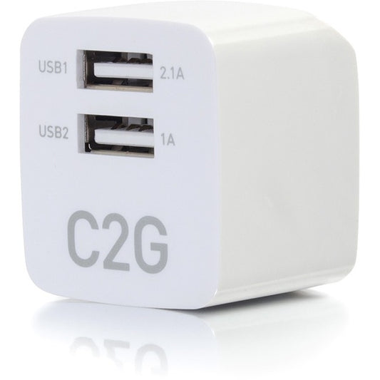 Chargeur mural USB 2 ports C2G - Adaptateur secteur vers USB, sortie 5 V 2,1 A 22322