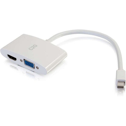 Adaptateur Mini DisplayPort 8 pouces vers HDMI ou VGA 4K C2G - Blanc 28272