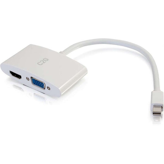 Adaptateur Mini DisplayPort 8 pouces vers HDMI ou VGA 4K C2G - Blanc 28272