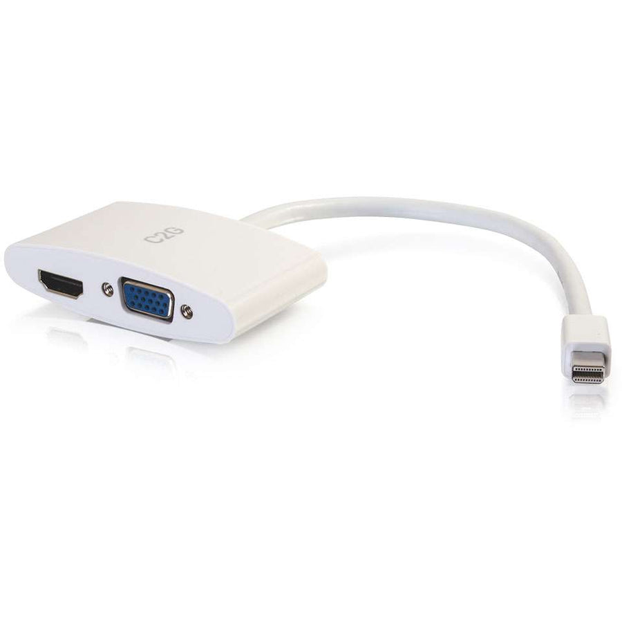 Adaptateur Mini DisplayPort 8 pouces vers HDMI ou VGA 4K C2G - Blanc 28272