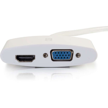 Adaptateur Mini DisplayPort 8 pouces vers HDMI ou VGA 4K C2G - Blanc 28272