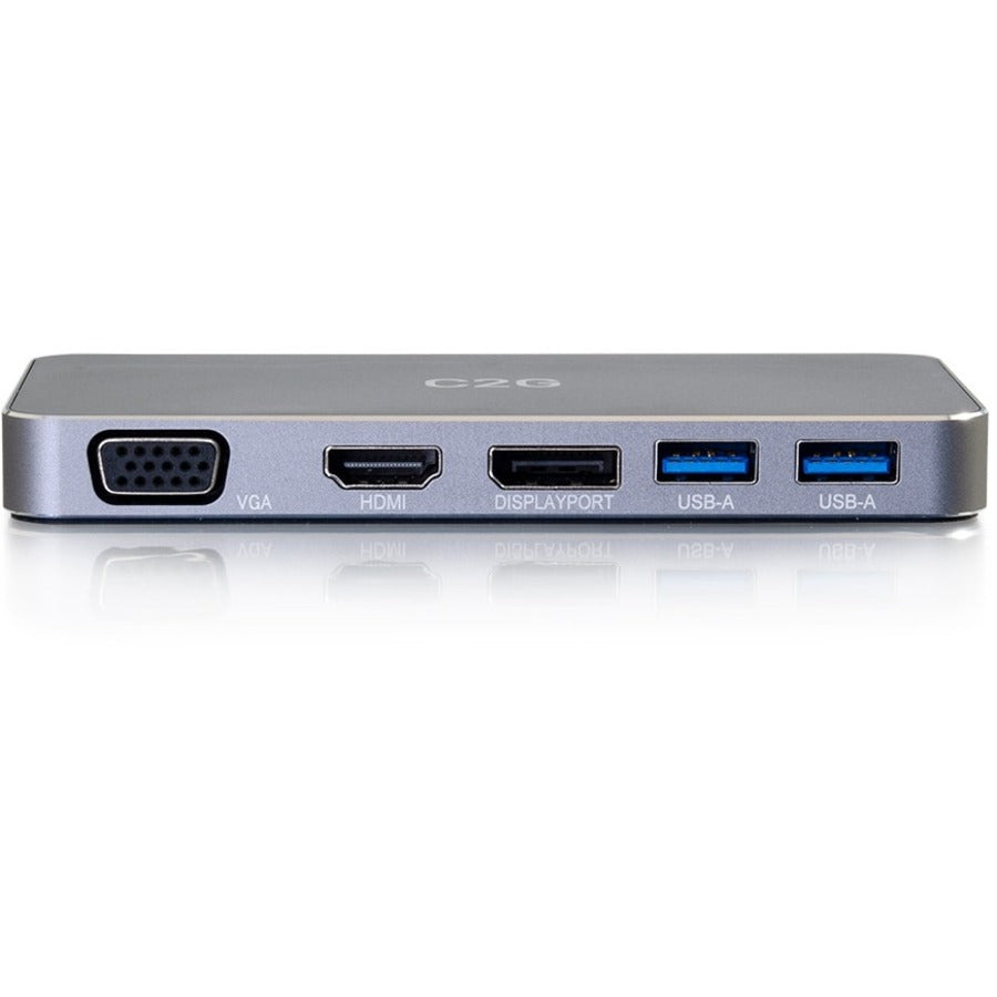 C2G USB C Dual Monitor Laptop Docking Station - HDMI, DisplayPort, VGA - Power Delivery up to 100W 54439