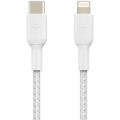 Câble tressé USB-C vers Lightning Belkin (2 m, blanc) CAA004BT2MWH