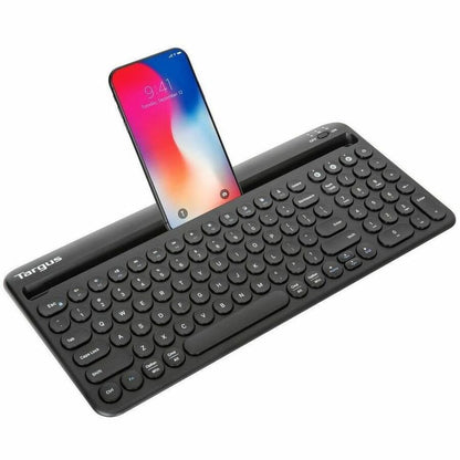 Clavier antimicrobien Bluetooth multi-appareils Targus avec support pour tablette/téléphone AKB867US