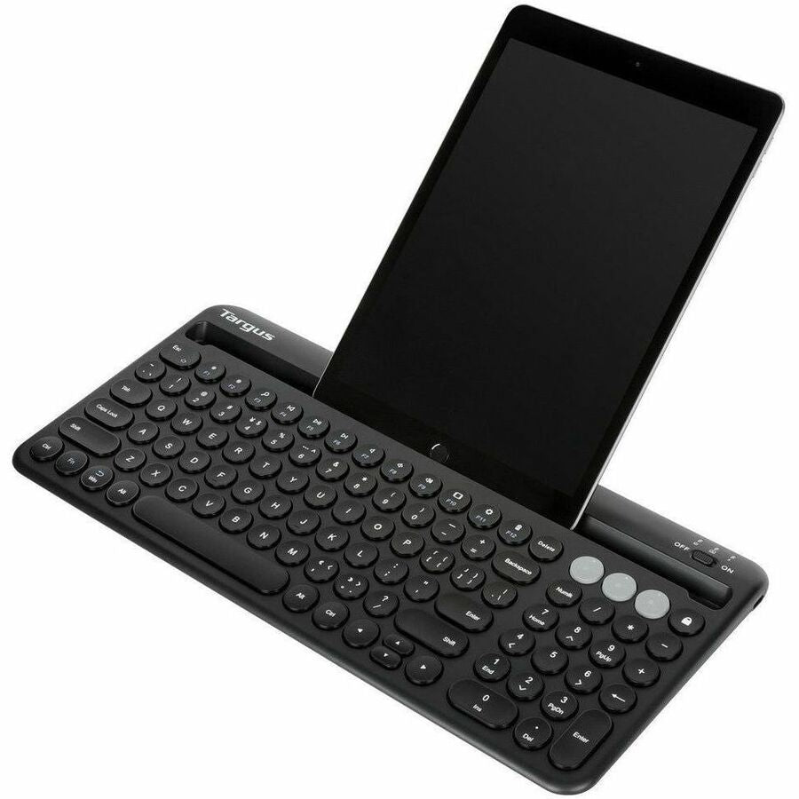 Clavier antimicrobien Bluetooth multi-appareils Targus avec support pour tablette/téléphone AKB867US