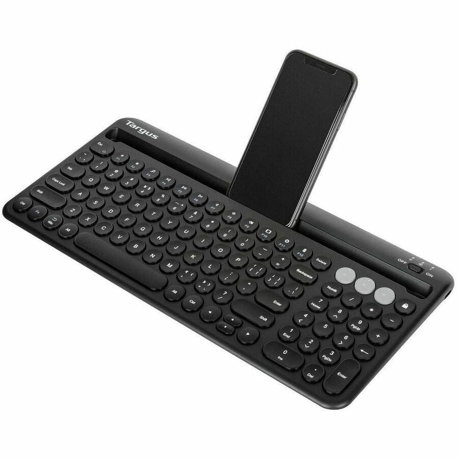 Clavier antimicrobien Bluetooth multi-appareils Targus avec support pour tablette/téléphone AKB867US