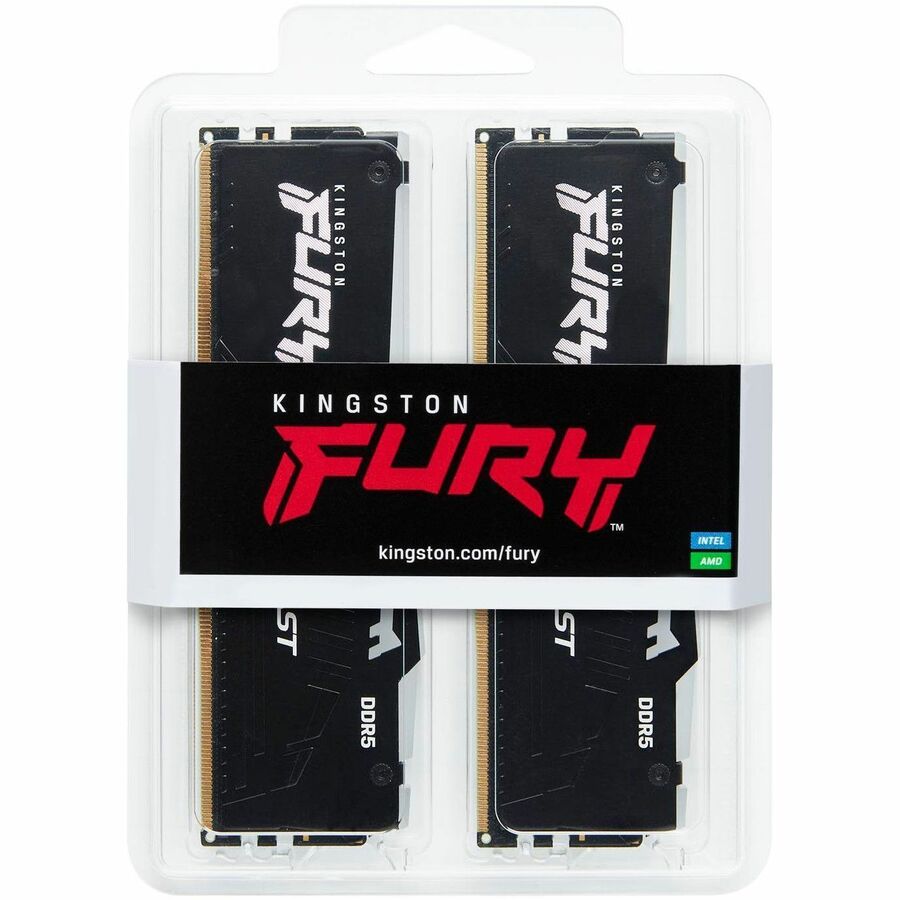 Kingston 64 Go (2 x 32 Go) DDR5 6 400 MT/s CL32 FURY Beast Noir RVB EXPO KF564C32BBEAK2-64