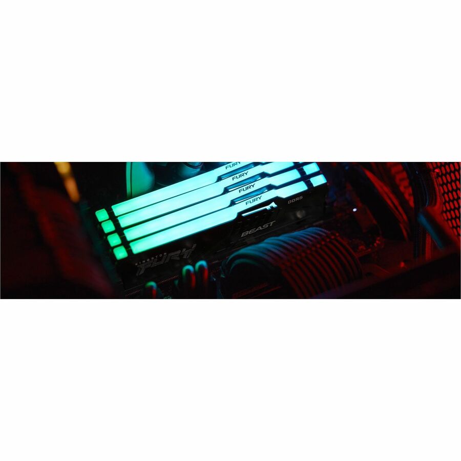 Kingston 64 Go (2 x 32 Go) DDR5 6 400 MT/s CL32 FURY Beast Noir RVB EXPO KF564C32BBEAK2-64
