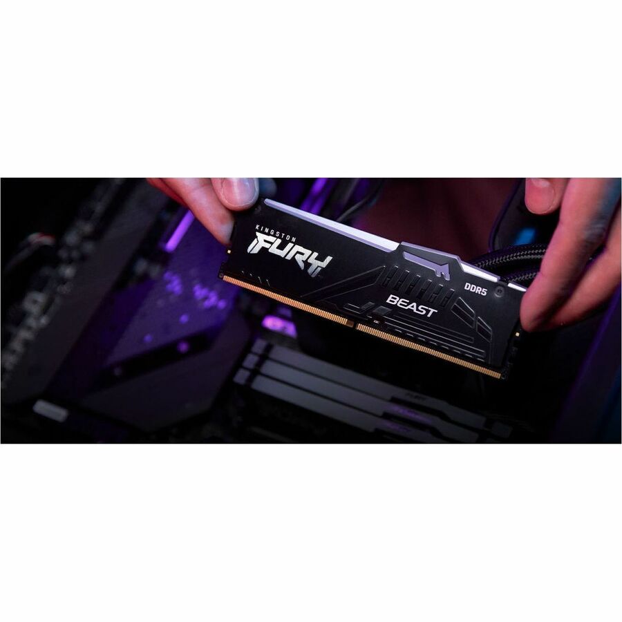 Kingston 64 Go (2 x 32 Go) DDR5 6 400 MT/s CL32 FURY Beast Noir RVB EXPO KF564C32BBEAK2-64