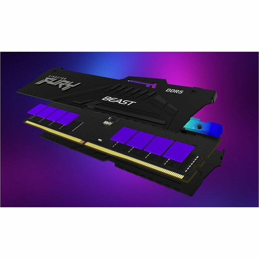 Kingston 64 Go (2 x 32 Go) DDR5 6 400 MT/s CL32 FURY Beast Noir RVB EXPO KF564C32BBEAK2-64