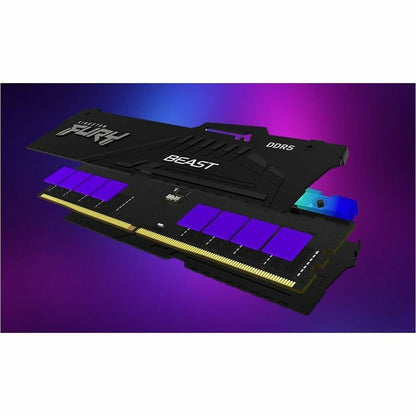 Kingston 64 Go (2 x 32 Go) DDR5 6 400 MT/s CL32 FURY Beast Noir RVB EXPO KF564C32BBEAK2-64