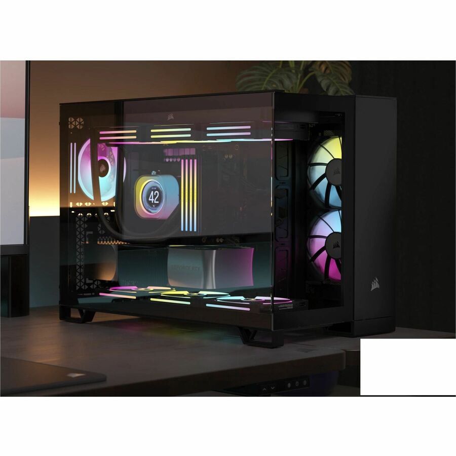Boîtier PC Corsair iCUE LINK 2500X RGB Micro ATX à double chambre - Noir CC-9011267-WW