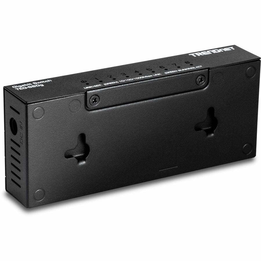 Mini-switch Gigabit à 8 ports TRENDnet, TEG-S80g, technologie GREENnet, conforme NDAA + TAA, commutateur réseau Ethernet de bureau en métal, 8 ports Gigabit, sans ventilateur, protection à vie, noir TEG-S80G