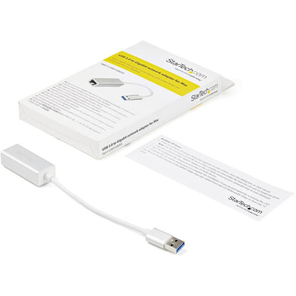 Adaptateur réseau USB 3.0 vers Gigabit StarTech.com - Argent - Design élégant en aluminium Idéal pour MacBook, Chromebook ou tablette USB31000SA