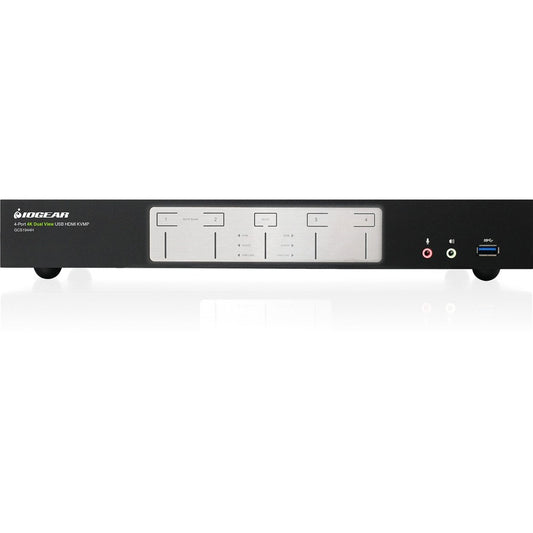 Commutateur KVMP double vue 4K 4 ports IOGEAR avec connexion HDMI, hub USB 3.0 et audio GCS1944H