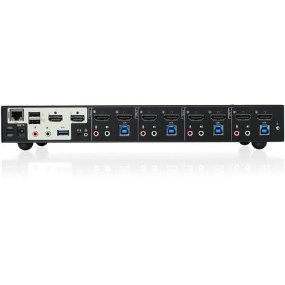 Commutateur KVMP double vue 4K 4 ports IOGEAR avec connexion HDMI, hub USB 3.0 et audio GCS1944H