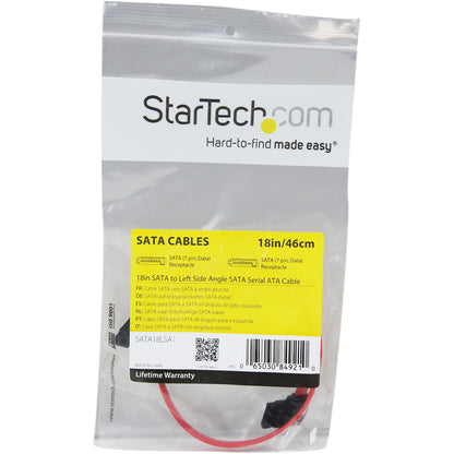 Câble SATA vers SATA coudé côté gauche de 45,7 cm StarTech.com SATA18LSA1