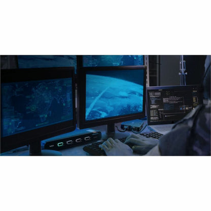 Station d'accueil KVM Belkin TAA USB-C vers (2) câbles DP/USB-B avec RJ45 et alimentation F1DN2CCBL-CPN6T