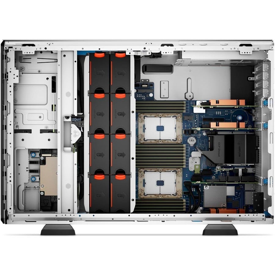Serveur tour Dell EMC PowerEdge T550 5U - Intel Xeon Silver 4310 2,10 GHz - 8 Go de RAM - 480 Go de SSD - Serial Attached SCSI (SAS), contrôleur Serial ATA 1JKXH