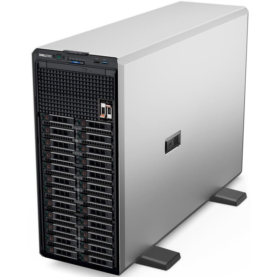 Serveur tour Dell EMC PowerEdge T550 5U - Intel Xeon Silver 4310 2,10 GHz - 8 Go de RAM - 480 Go de SSD - Serial Attached SCSI (SAS), contrôleur Serial ATA 1JKXH